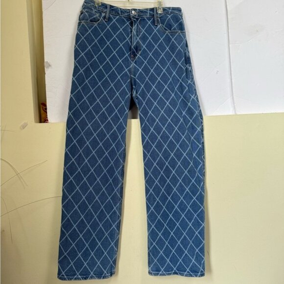 Hollister Ultra High Rise Dad Jean Wide Straight Leg Check Zip Pocket Stretch 29 - Picture 4 of 16